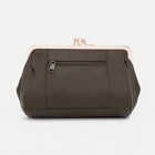 Косметичка, 2 отдела на фермуаре, наружный карман, цвет хаки - Фото 2