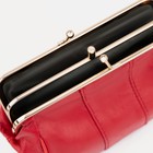 Косметичка, 2 отдела на фермуаре, наружный карман, цвет красный - Фото 3