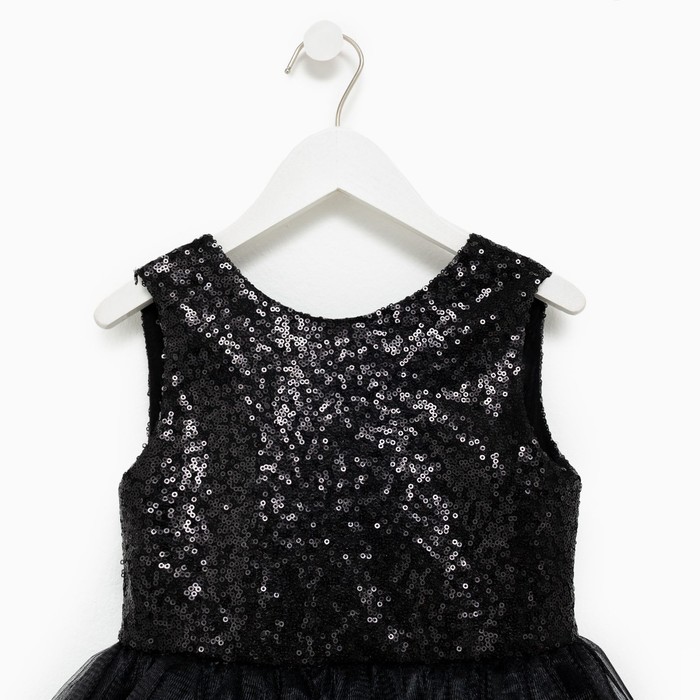 Платье для девочки с пайетками KAFTAN, размер 28 (86-92), цвет чёрный - фото 1926512618