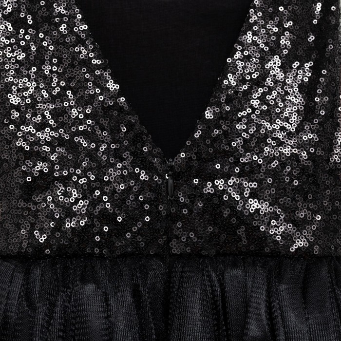 Платье для девочки с пайетками KAFTAN, размер 28 (86-92), цвет чёрный - фото 1926512619