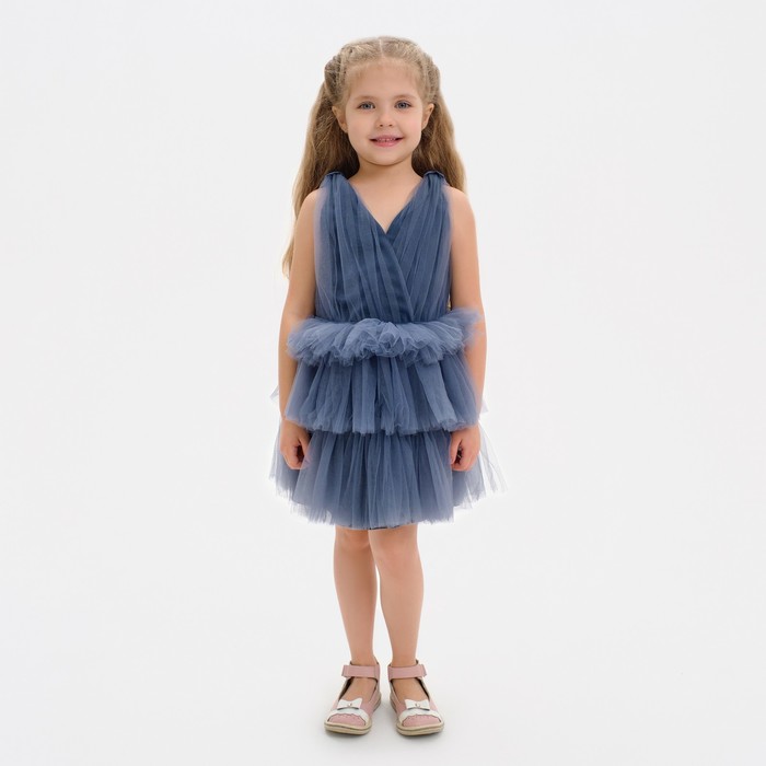 Платье нарядное для девочки KAFTAN, рост 122-128 см (34), цвет серо-синий - Фото 1