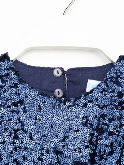 Платье нарядное для девочки KAFTAN с пайетками, синее, рост 122-128 см