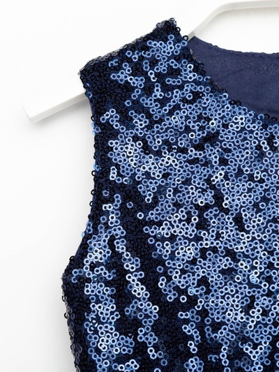 Платье нарядное для девочки KAFTAN с пайетками, синее, рост 122-128 см