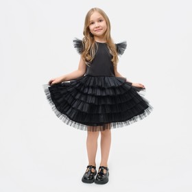 Платье для девочки с крылышками KAFTAN, размер 34 (122-128), цвет чёрный