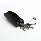 Ключница на молнии, длина 13 см, кольцо, карабин, цвет чёрный - фото 8884400
