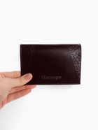 Обложка для паспорта, тиснение золотой фольгой, бордовая - Фото 7