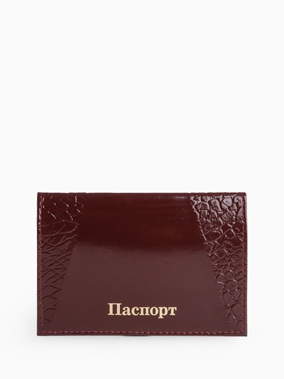 Обложка для паспорта, тиснение золотой фольгой, бордовая