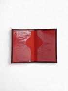 Обложка для паспорта, натуральная кожа, под крокодила, бордовая - Фото 7