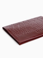 Обложка для паспорта, натуральная кожа, под крокодила, бордовая - Фото 5