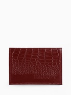 Обложка для паспорта, натуральная кожа, под крокодила, бордовая - Фото 3