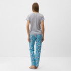 Комплект домашний женский "Единорог" (футболка/брюки), цвет серый/голубой, размер 46 - Фото 6