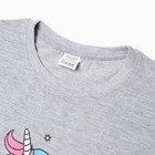 Комплект домашний женский "Единорог" (футболка/брюки), цвет серый/голубой, размер 50 - Фото 7