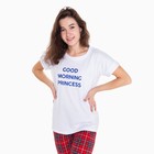 Комплект домашний женский «GOOD MORNING» (футболка/брюки), цвет белый/красный, размер 46 - Фото 2
