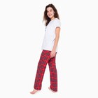 Комплект домашний женский «GOOD MORNING» (футболка/брюки), цвет белый/красный, размер 46 - Фото 5