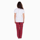 Комплект домашний женский «GOOD MORNING» (футболка/брюки), цвет белый/красный, размер 46 - Фото 6