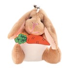 Мягкая игрушка «Кролик с морковкой», на подвеске, цвет коричневый - фото 10005630