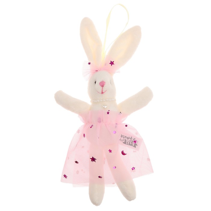 Мягкая игрушка «Зайка в платье», цвет розовый - Фото 1