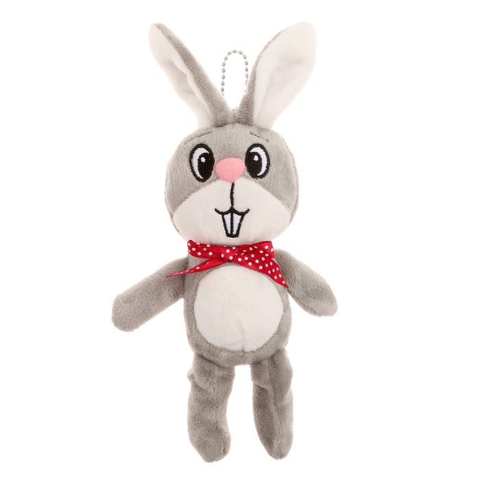 Мягкая игрушка «Кролик», на подвеске, цвет серый