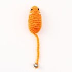 Мышь-погремушка 7 см, оранжевая - Фото 3