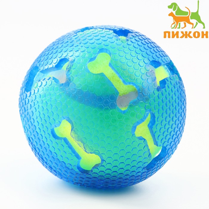 Мяч для собак "Двойное удовольствие", TPR+войлочный мяч, 7,6 см