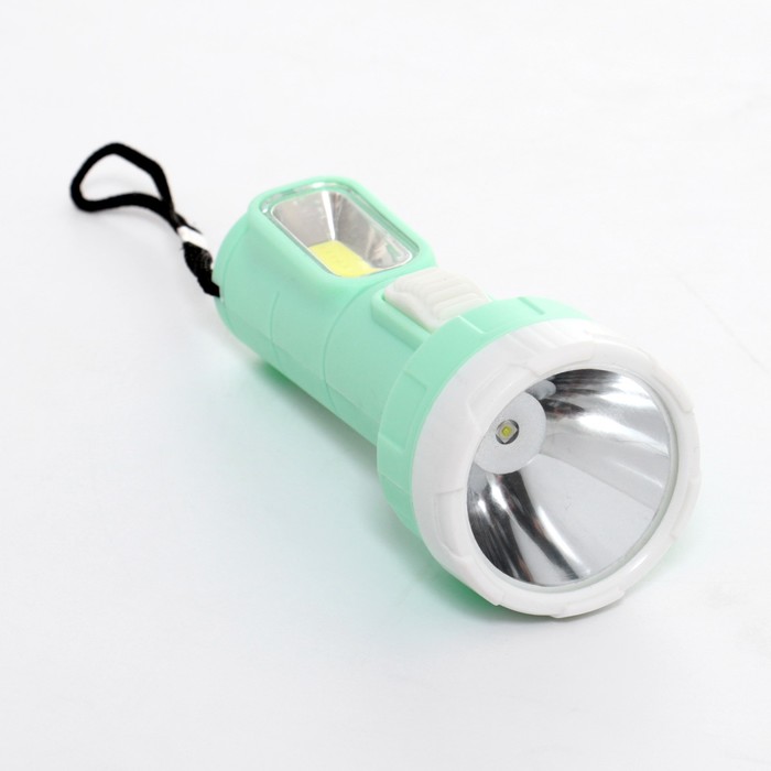 Фонарь ручной, 1 Вт LED, боковой 5 Вт COB, 2 режима, 1 AA, 10.4 х 4.3 см - фото 1906090197