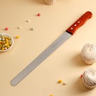 Нож для бисквита, мелкие зубцы, рабочая поверхность 29 см, ручка дерево - фото 10005883
