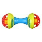 Погремушка с прорезывателем Крошка Я «Гантелька яркая», с эластичными элементами, от 3 мес. - Фото 2