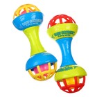 Погремушка с прорезывателем Крошка Я «Гантелька яркая», с эластичными элементами, от 3 мес. - Фото 4