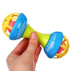 Погремушка с прорезывателем Крошка Я «Гантелька яркая», с эластичными элементами, от 3 мес. - Фото 6