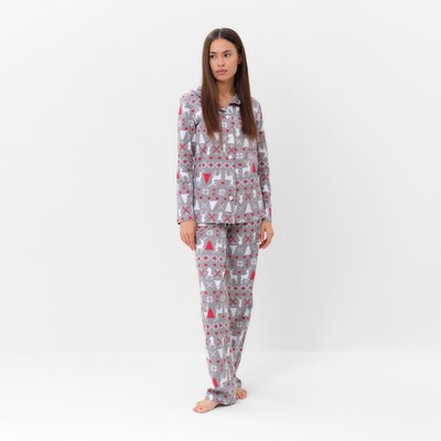 Пижама новогодняя женская (рубашка, брюки) KAFTAN «Скандинавия», размер 40-42