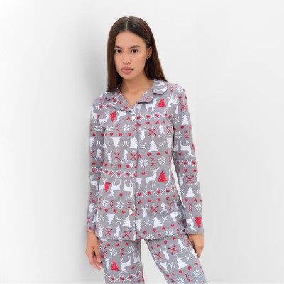 Пижама новогодняя женская (рубашка, брюки) KAFTAN «Скандинавия», размер 40-42