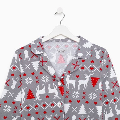 Пижама новогодняя женская (рубашка, брюки) KAFTAN «Скандинавия», размер 40-42