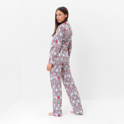 Пижама новогодняя женская (рубашка, брюки) KAFTAN «Скандинавия», размер 44-46