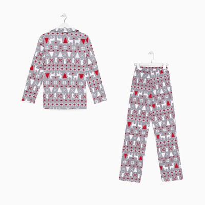 Пижама новогодняя женская (рубашка, брюки) KAFTAN «Скандинавия», размер 44-46