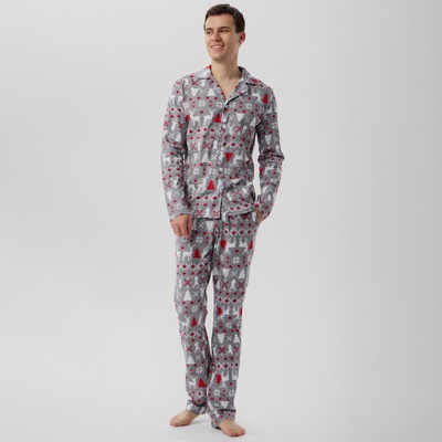 Пижама мужская (рубашка, брюки) KAFTAN «Скандинавия», размер 48