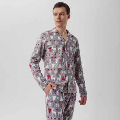 Пижама мужская (рубашка, брюки) KAFTAN «Скандинавия», размер 50