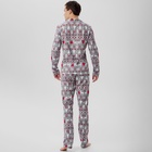 Пижама новогодняя мужская: рубашка, брюки KAFTAN «Скандинавия», серая, размер 52 - Фото 4