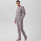 Пижама новогодняя мужская: рубашка, брюки KAFTAN «Скандинавия», серая, размер 52 - Фото 5
