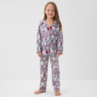 Пижама детская новогодняя: рубашка, брюки, KAFTAN «Скандинавия», серая, рост 98-104 см - Фото 2