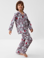 Пижама детская новогодняя: рубашка, брюки, KAFTAN «Скандинавия», серая, рост 98-104 см - Фото 6