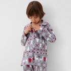 Пижама детская новогодняя: рубашка, брюки, KAFTAN «Скандинавия», серая, рост 98-104 см - Фото 7