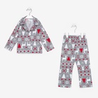Пижама детская новогодняя: рубашка, брюки, KAFTAN «Скандинавия», серая, рост 110-116 см - Фото 8