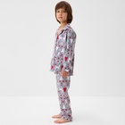 Пижама детская новогодняя: рубашка, брюки, KAFTAN «Скандинавия», серая, рост 122-128 см - Фото 4