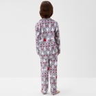 Пижама детская новогодняя: рубашка, брюки, KAFTAN «Скандинавия», серая, рост 122-128 см - Фото 5
