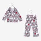 Пижама детская новогодняя: рубашка, брюки, KAFTAN «Скандинавия», серая, рост 122-128 см - Фото 8