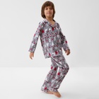 Пижама детская новогодняя: рубашка, брюки, KAFTAN «Скандинавия», серая, рост 134-140 см - Фото 6