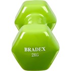 Гантель обрезиненная Bradex SF 0535, салатовая, 2 кг - Фото 2