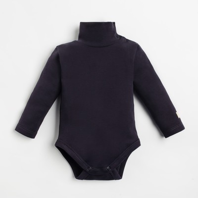 Боди-водолазка Крошка Я BASIC LINE, рост 86-92 см, тёмно-серое