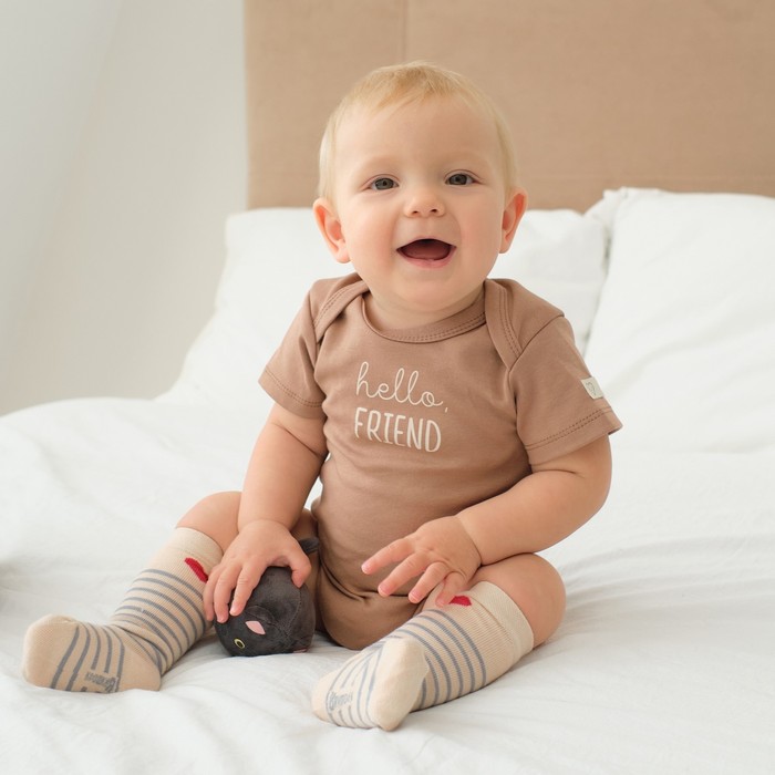 Боди детское «Крошка Я» BASIC LINE, рост 62-68 см, коричневое - Фото 1