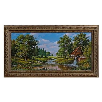 Картина Домик у реки 519 33х70 см